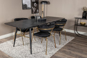 Venture Design Arrow & Gold Matstolar 2-pack Svart + Rektangulära Matbord 180 x 85 Svart
