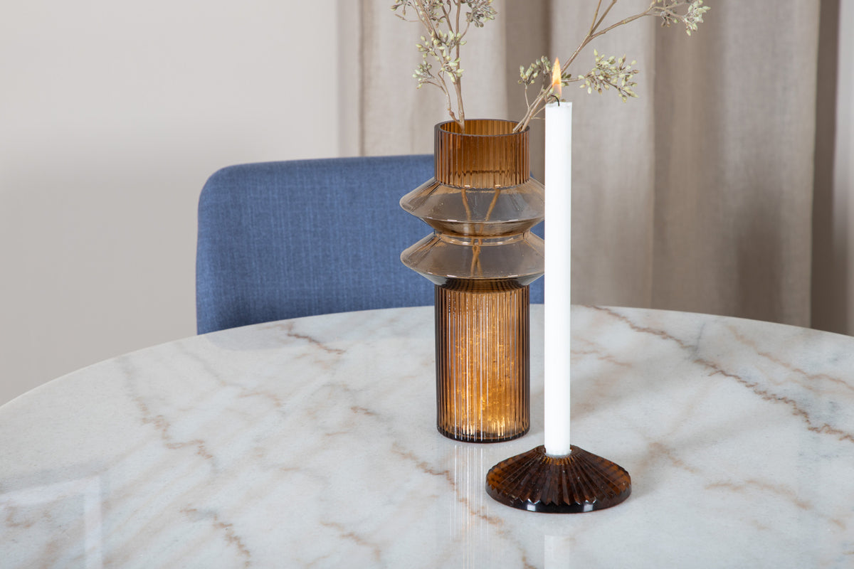 Venture Design Plaza & Estelle Matstolar Blå + Matbord ⌀106
