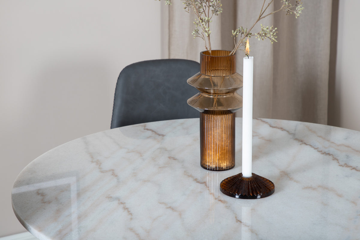Venture Design Polar & Estelle Matstolar Svart + Matbord ⌀106