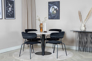 Venture Design Arrow & Estelle Matstolar Svart + Matbord ⌀106