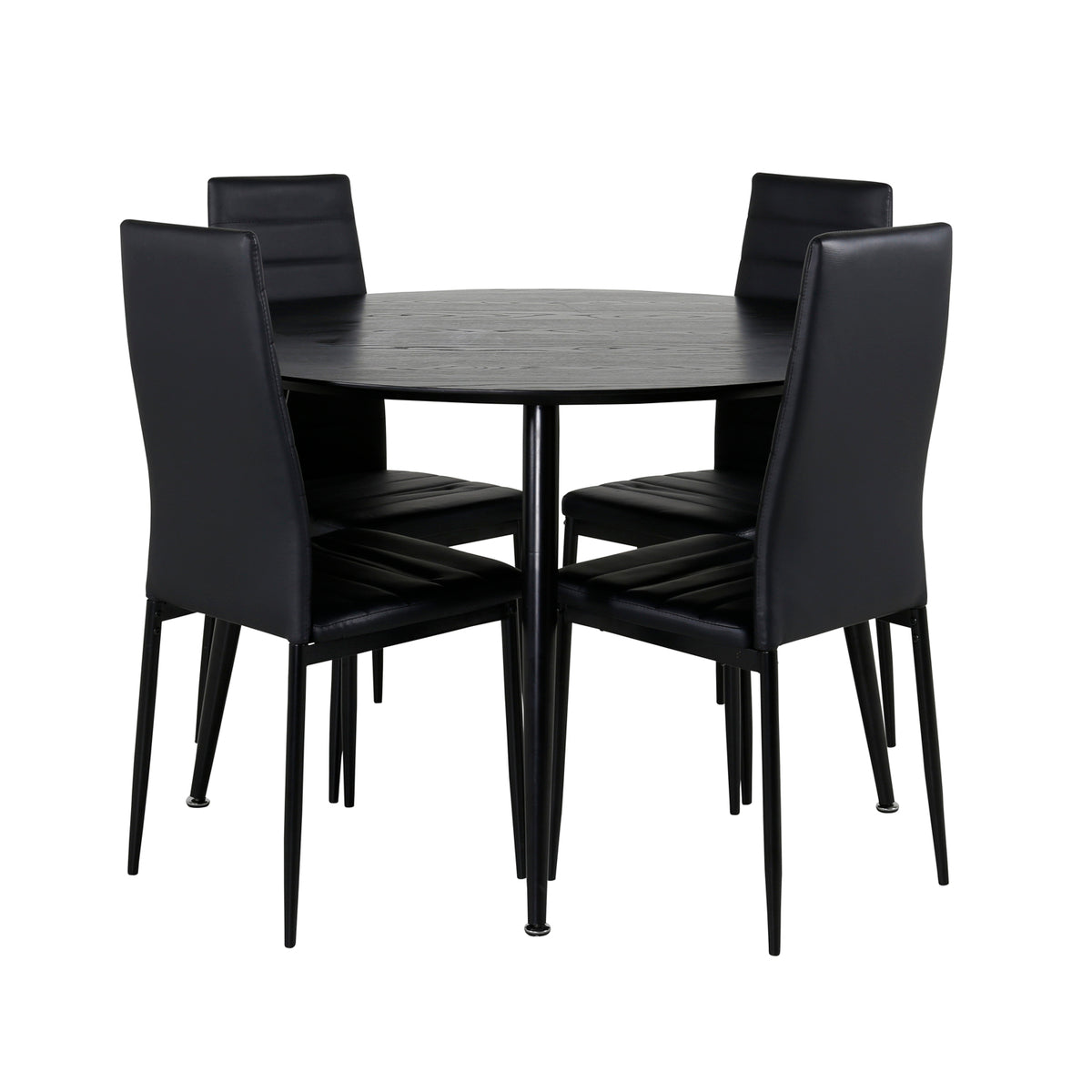 Venture Design Slim & Dipp Matstolar Svart + Matbord ⌀115