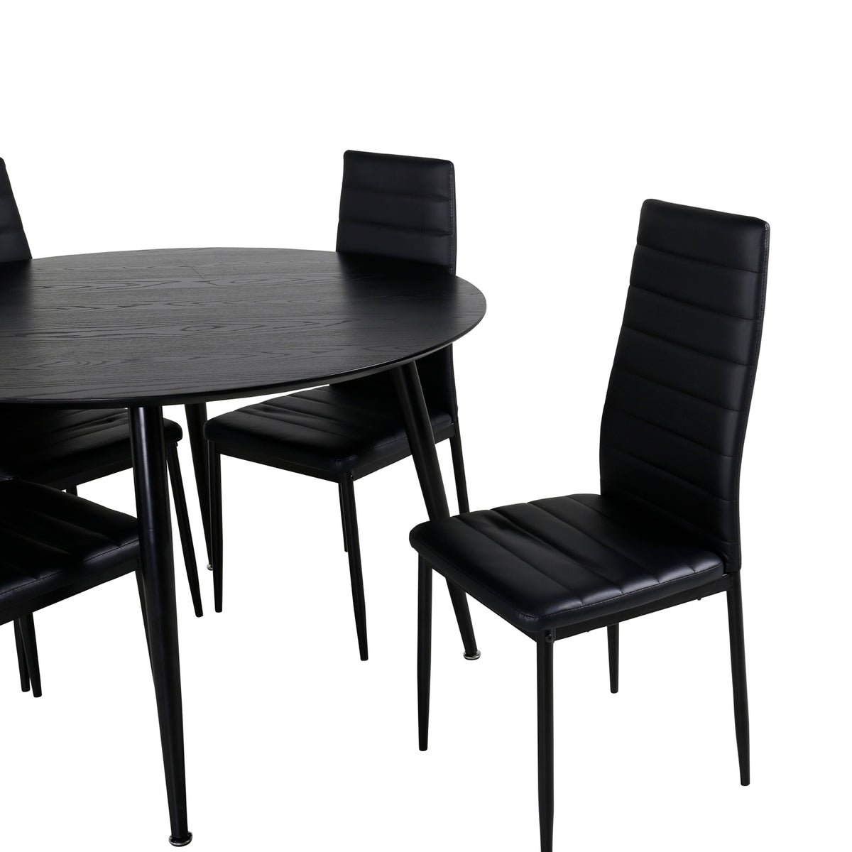 Venture Design Slim & Dipp Matstolar Svart + Matbord ⌀115