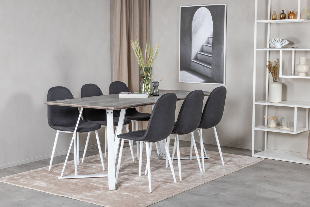 Venture Design Marina | Polar Matbord 180x90 + 6 matstolar