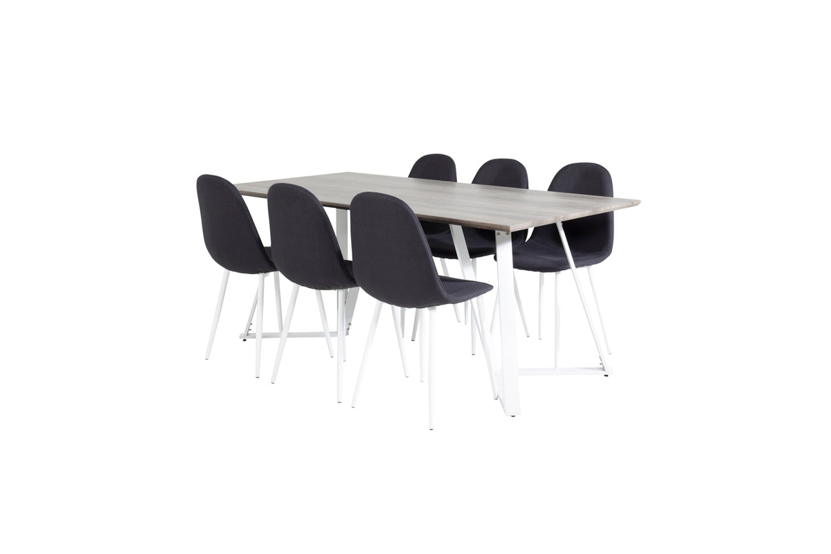 Venture Design Marina | Polar Matbord 180x90 + 6 matstolar
