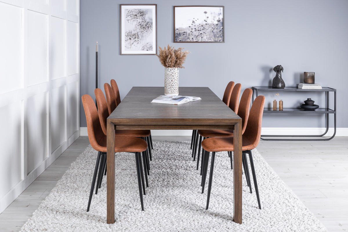 Venture Design Slider & Polar Matbord 250*95*75 + Matstolar Brun