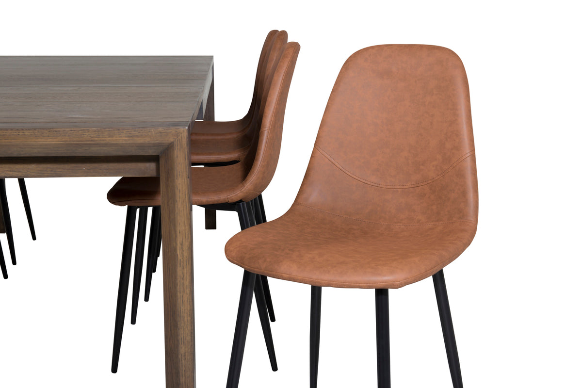 Venture Design Slider & Polar Matbord 250*95*75 + Matstolar Brun
