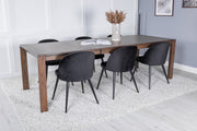 Venture Design Slider & Velvet Rektangulära Matbord 170 x 95 Natur + Matstolar 2-pack Svart
