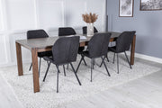 Venture Design Slider & Gemma Matbord 250*95*75 + Matstolar Svart