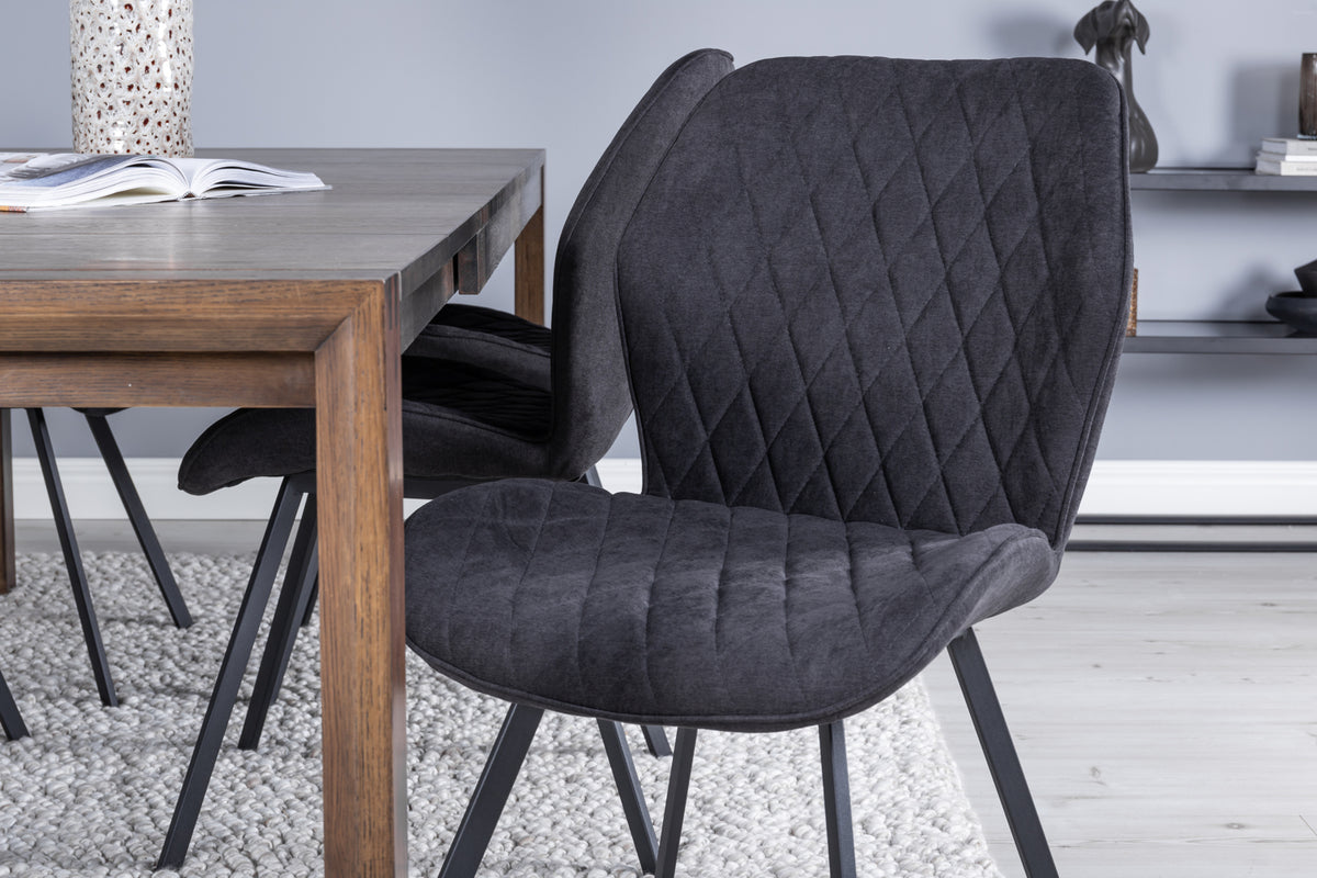 Venture Design Slider & Gemma Matbord 250*95*75 + Matstolar Svart