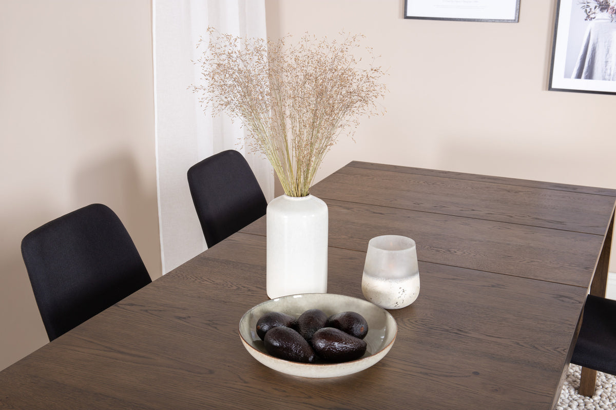 Venture Design Slider & Muce Rektangulära Matbord 170 x 95 Natur + Matstolar 2-pack Svart