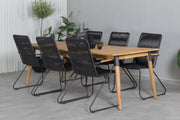 Venture Design Julian & Bois Matbord 210x100 + Matstolar Svart