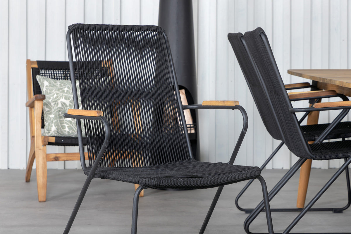 Venture Design Julian & Bois Matbord 210x100 + Matstolar Svart