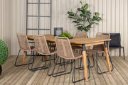 Venture Design Julian & Lindos Matbord 210x100 + Matstolar Brun