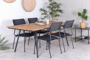 Venture Design Nicke & Chan Matstolar Svart + Matbord 200x100