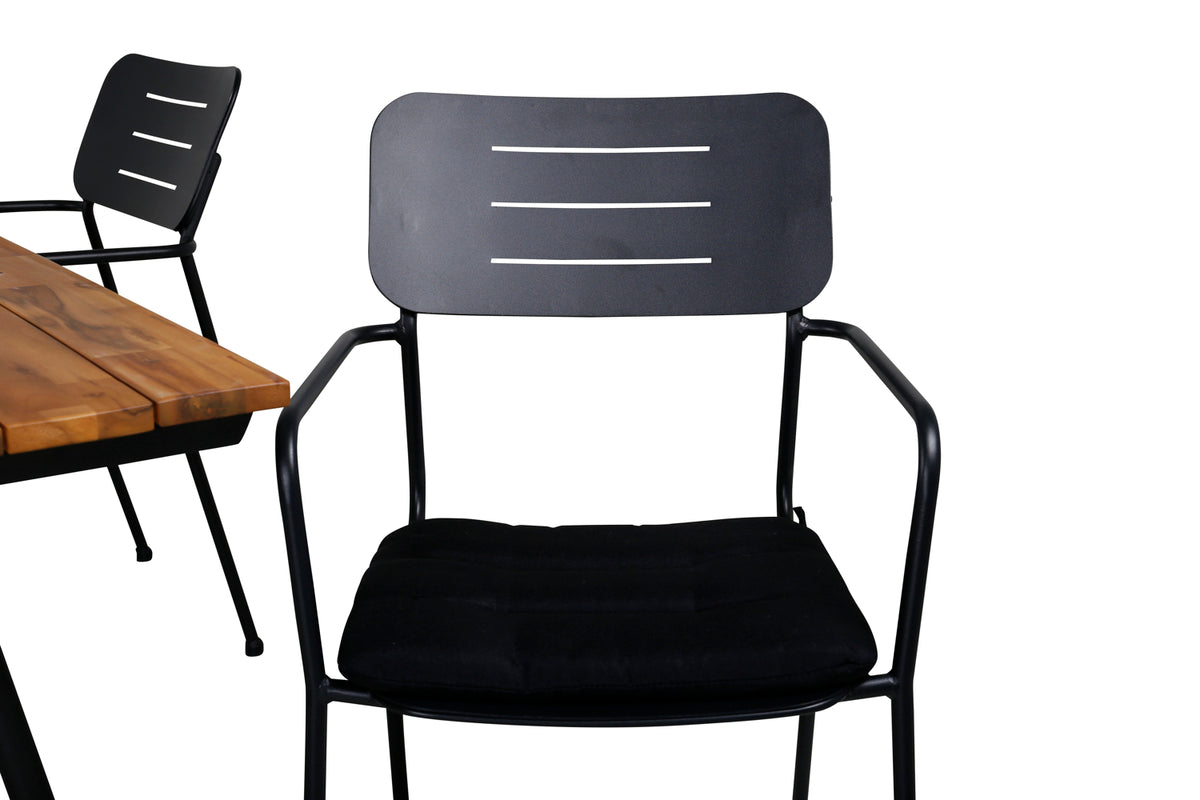 Venture Design Nicke & Chan Matstolar Svart + Matbord 200x100