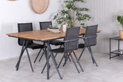 Venture Design Chan & Alina Matbord 200x100 + Matstolar Svart