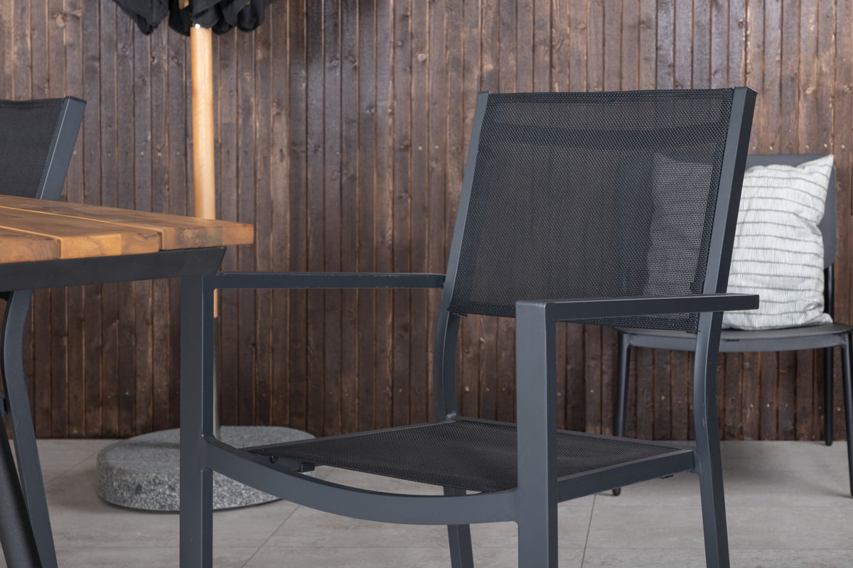Venture Design Chan & Copacabana Matbord 200x100 + Matstolar Svart