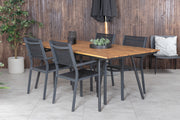 Venture Design Chan & Copacabana Matbord 200x100 + Matstolar Svart