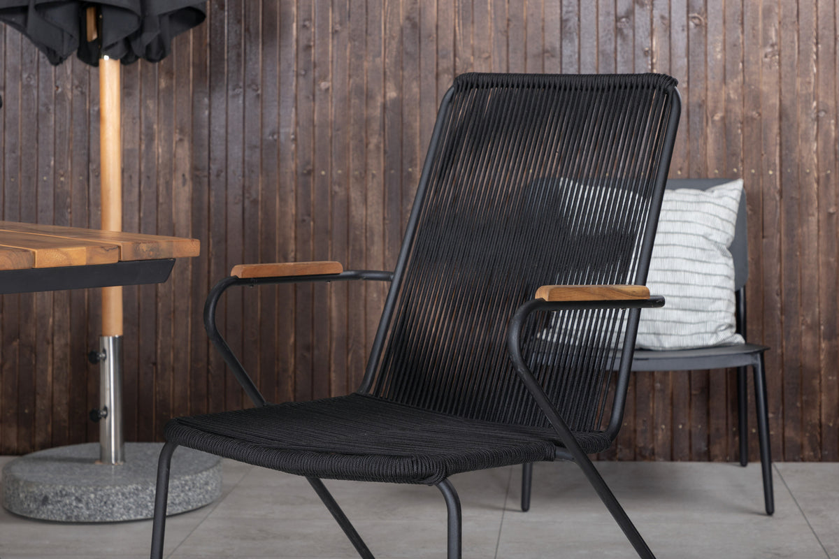 Venture Design Chan & Bois Rektangulära Matbord 200x100 Natur + Matstolar Svart