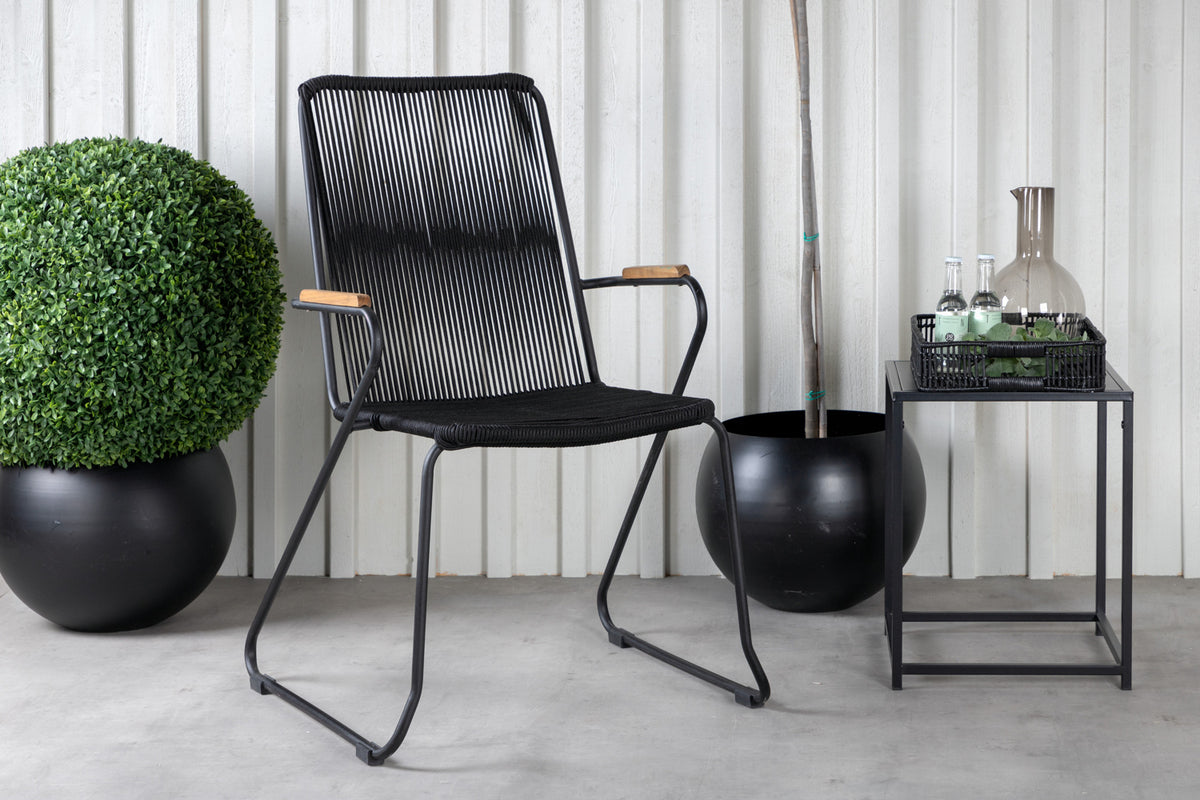 Venture Design Chan & Bois Rektangulära Matbord 200x100 Natur + Matstolar Svart