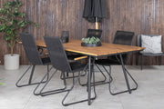 Venture Design Chan & Bois Rektangulära Matbord 200x100 Natur + Matstolar Svart