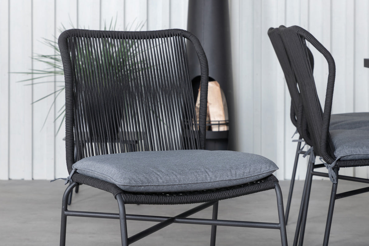 Venture Design Julian & Khung Matstolar Svart + Matbord 200x100