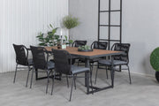 Venture Design Julian & Khung Matstolar Svart + Matbord 200x100