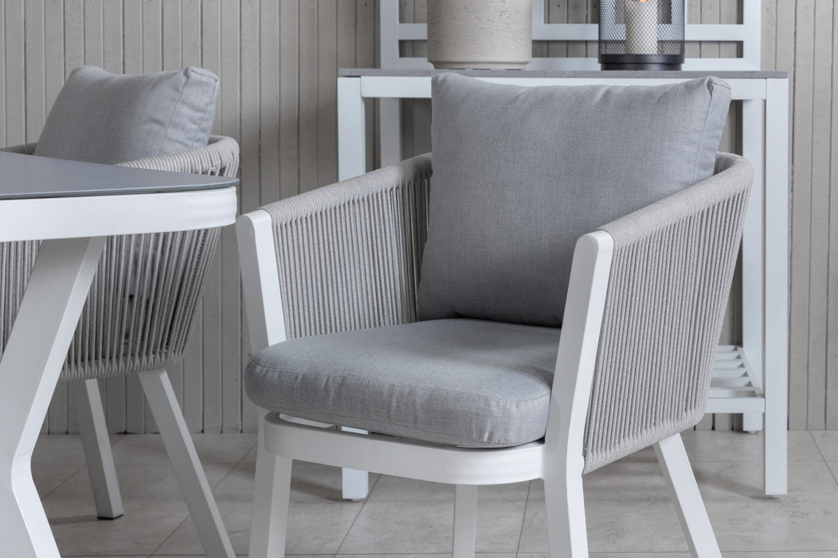 Venture Design Virya Rektangulära Matbord 74 x 160 x 90 Grå + Matstolar 2-pack Grå