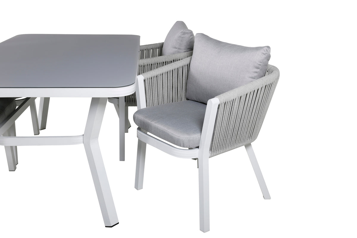 Venture Design Virya Rektangulära Matbord 74 x 160 x 90 Grå + Matstolar 2-pack Grå
