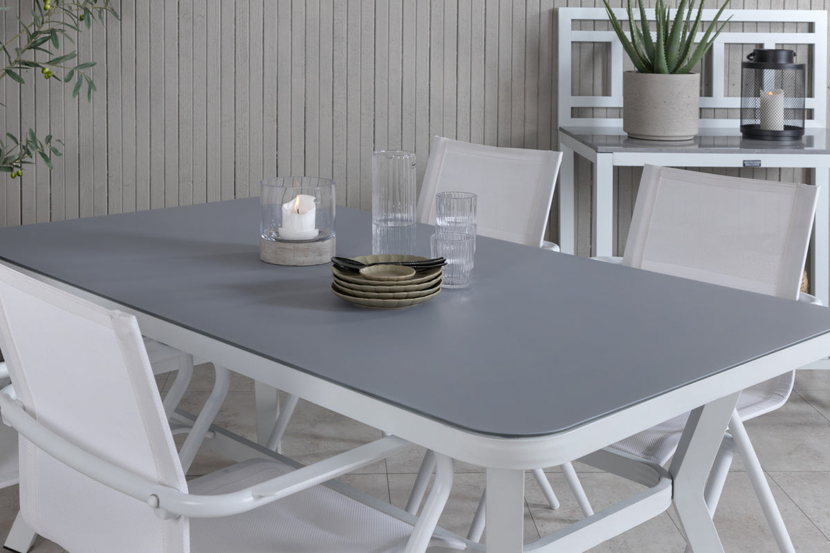 Venture Design Virya & Alina Matbord 160 x 90 + Matstolar Vit