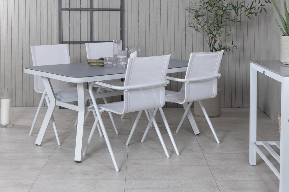 Venture Design Virya & Alina Matbord 160 x 90 + Matstolar Vit