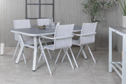 Venture Design Virya & Alina Matbord 160 x 90 + Matstolar Vit