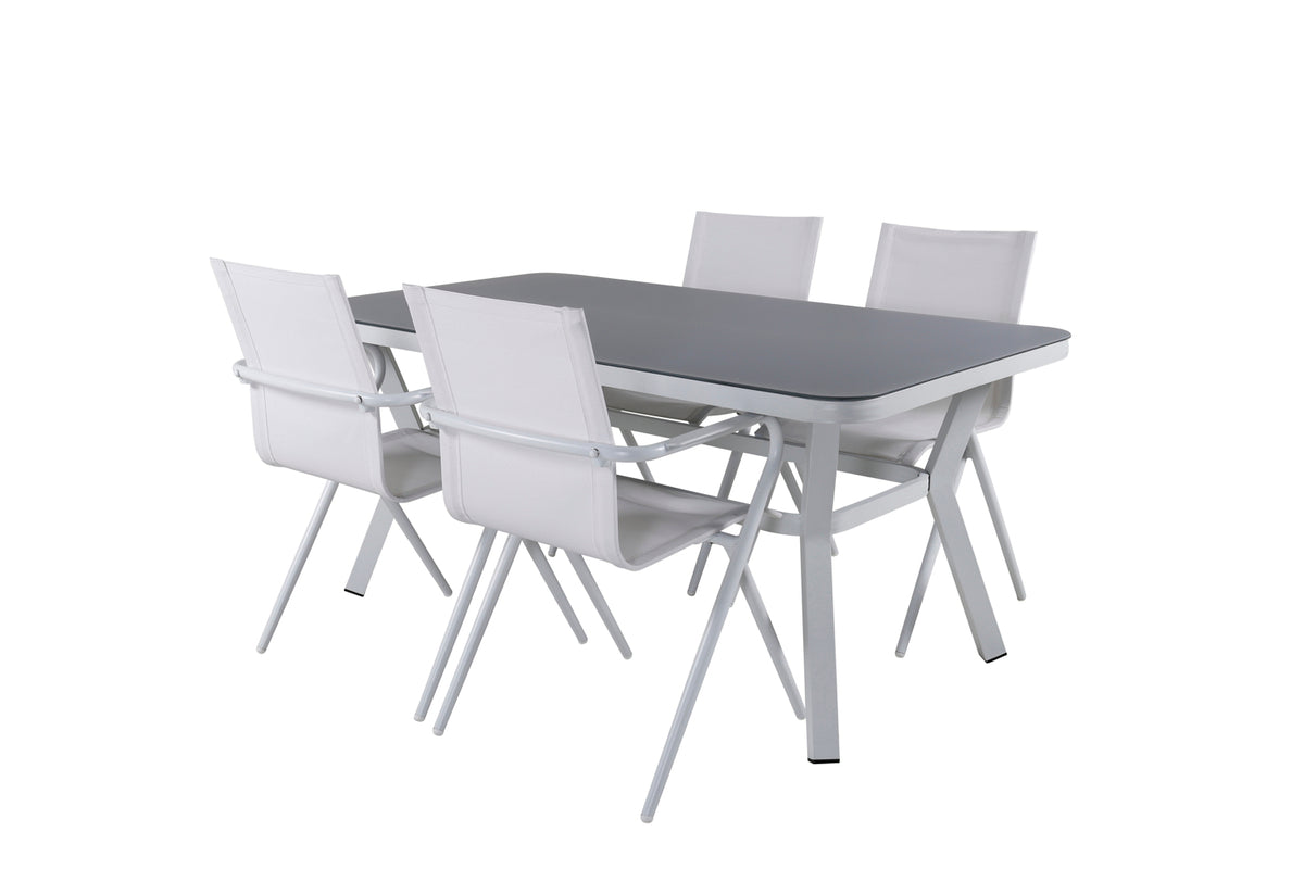 Venture Design Virya & Alina Matbord 160 x 90 + Matstolar Vit