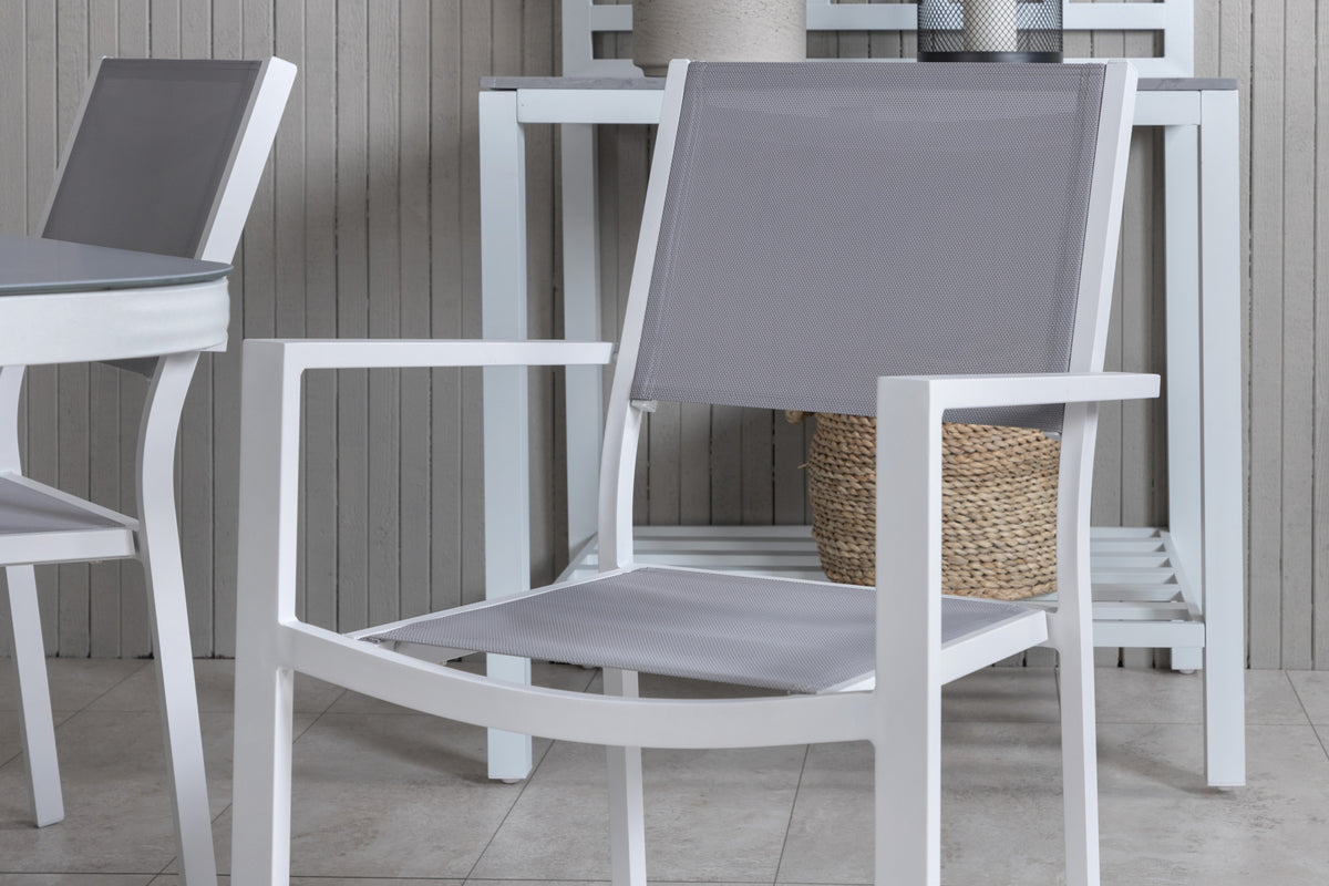 Venture Design Virya & Copacabana Rektangulära Matbord 160 x 90 Grå + Matstolar