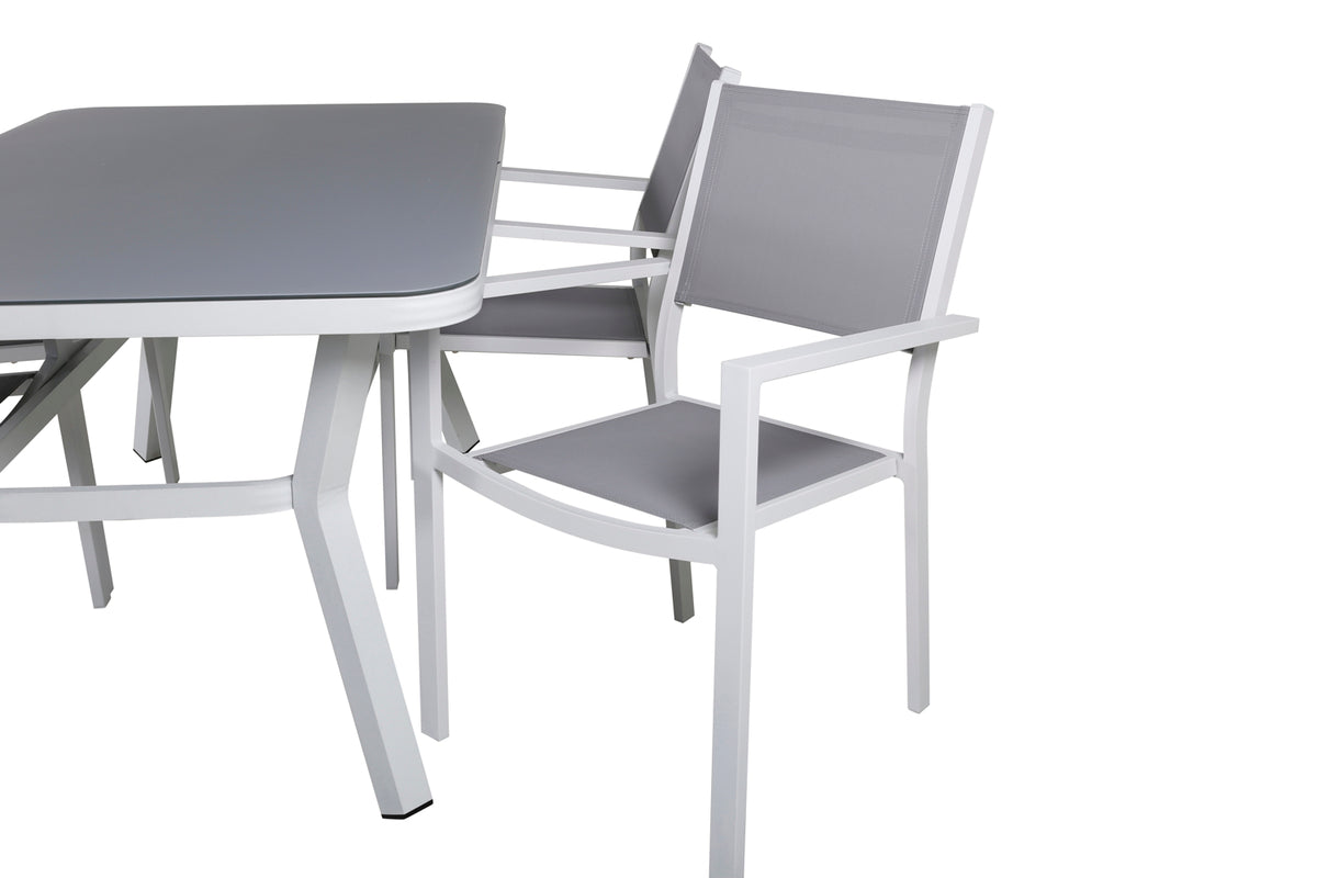 Venture Design Virya & Copacabana Rektangulära Matbord 160 x 90 Grå + Matstolar