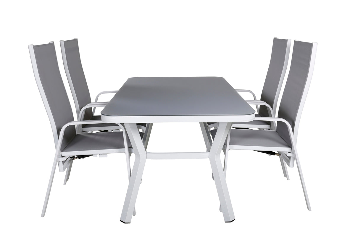 Venture Design Virya & Copacabana Matbord 160 x 90 + Reclinerstolar Grå