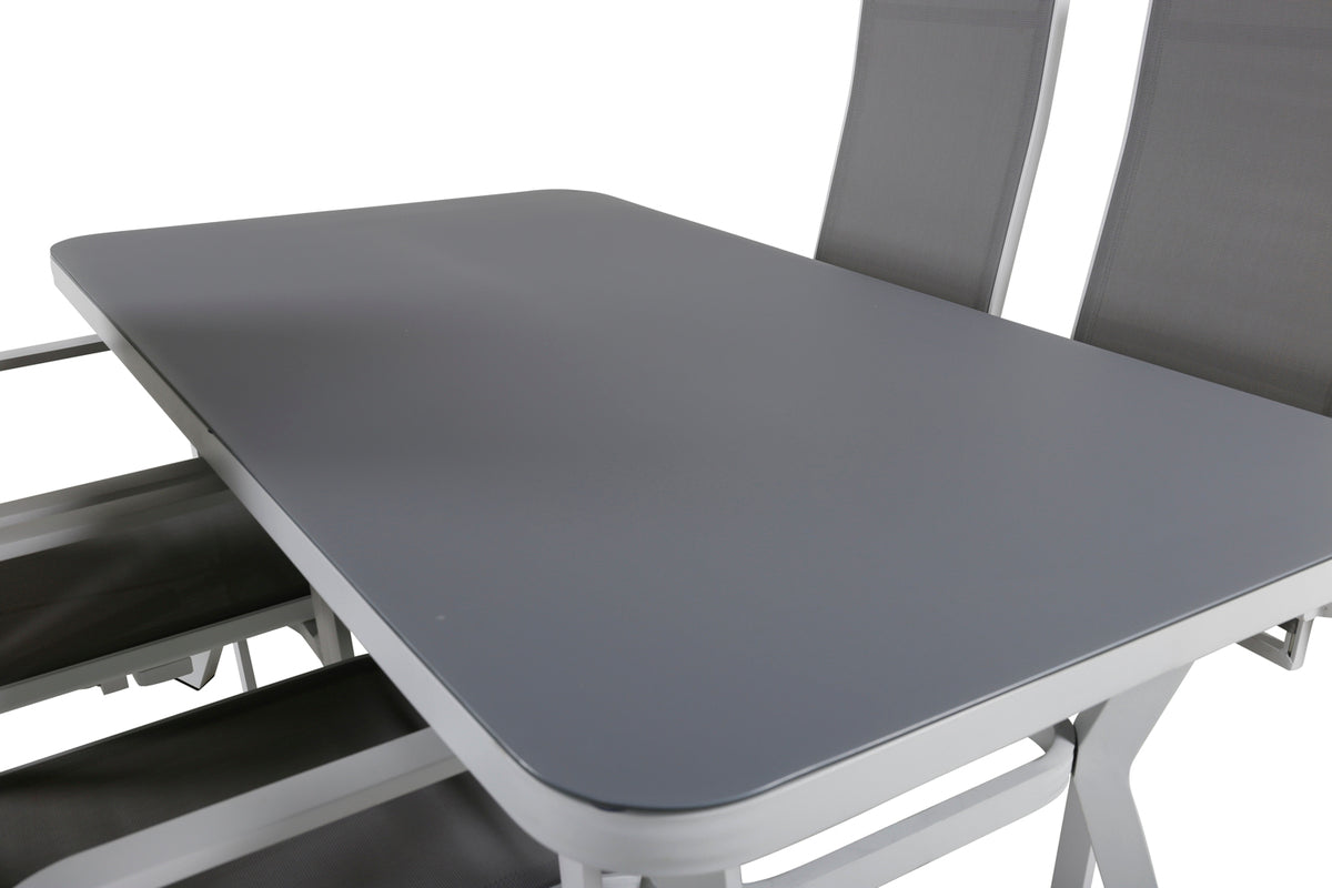 Venture Design Virya & Copacabana Matbord 160 x 90 + Reclinerstolar Grå