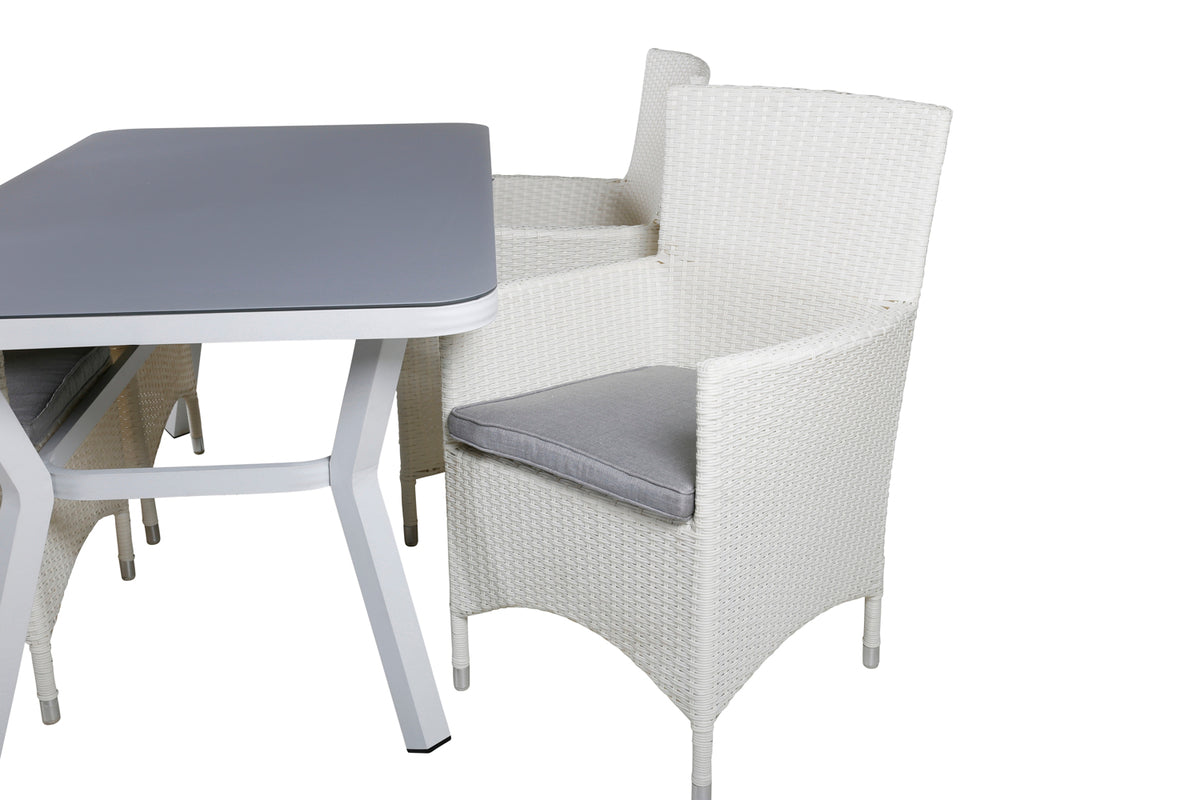 Venture Design Virya & Malin Matbord 160 x 90 + Matstolar Vit