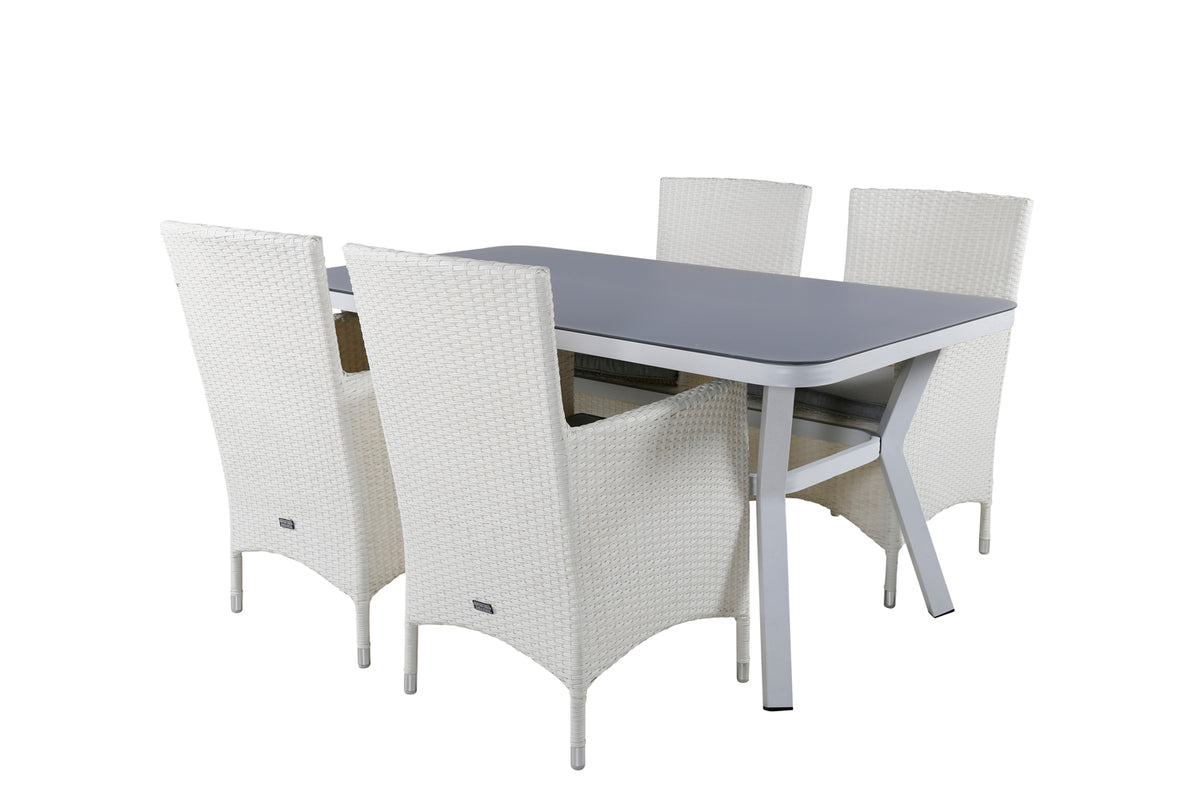Venture Design Virya & Malin Matbord 160 x 90 + Matstolar Vit
