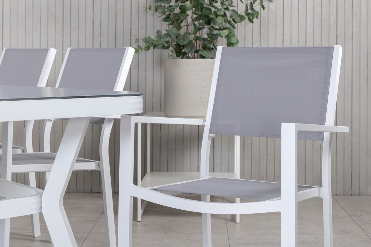 Venture Design Virya & Copacabana Rektangulära Matbord 200 x 100 Vit + Matstolar