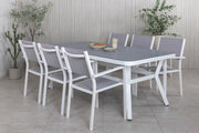 Venture Design Virya & Copacabana Rektangulära Matbord 200 x 100 Vit + Matstolar