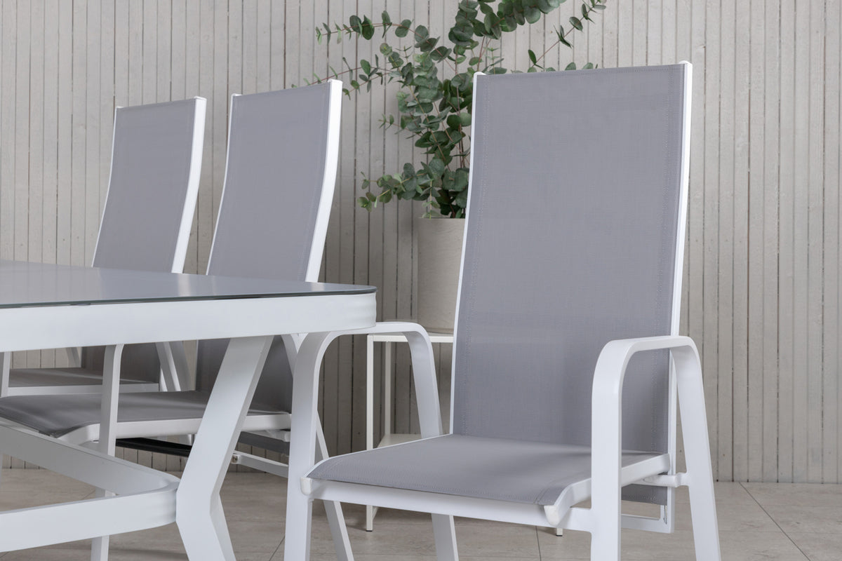 Venture Design Virya & Copacabana Matbord 200x100 + Reclinerstolar Grå