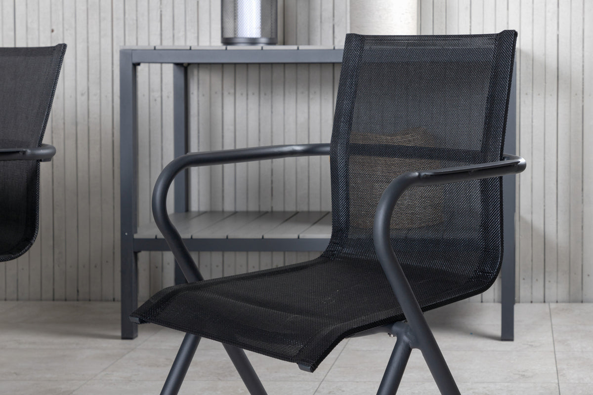 Venture Design Virya & Alina Matbord 200x100 + Matstolar Svart