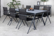 Venture Design Virya & Alina Matbord 200x100 + Matstolar Svart