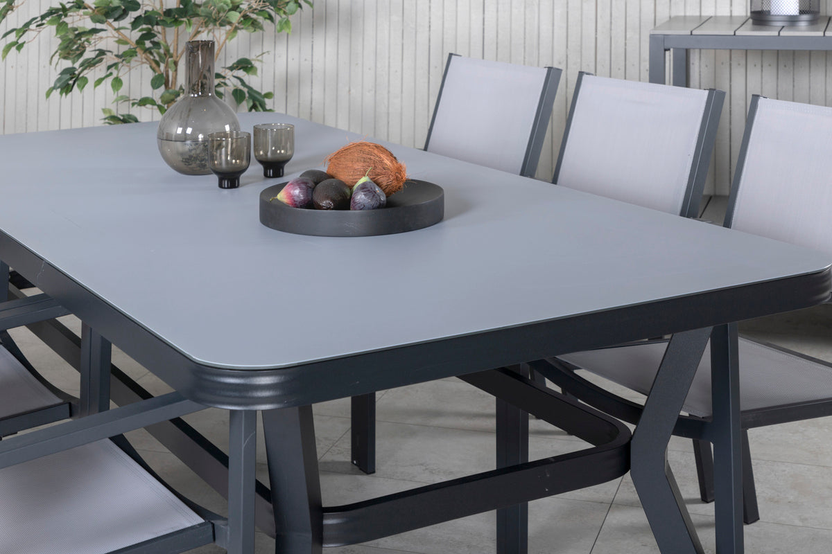 Venture Design Virya & Copacabana Rektangulära Matbord 200 x 100 Svart + Matstolar