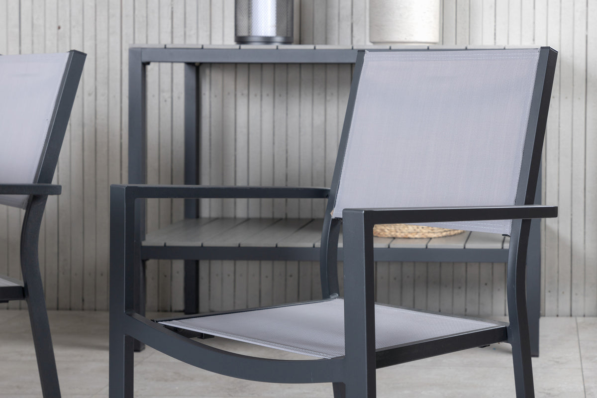 Venture Design Virya & Copacabana Rektangulära Matbord 200 x 100 Svart + Matstolar