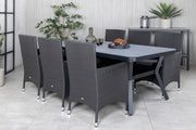 Venture Design Virya & Malin Matbord 200x100 + Matstolar Svart