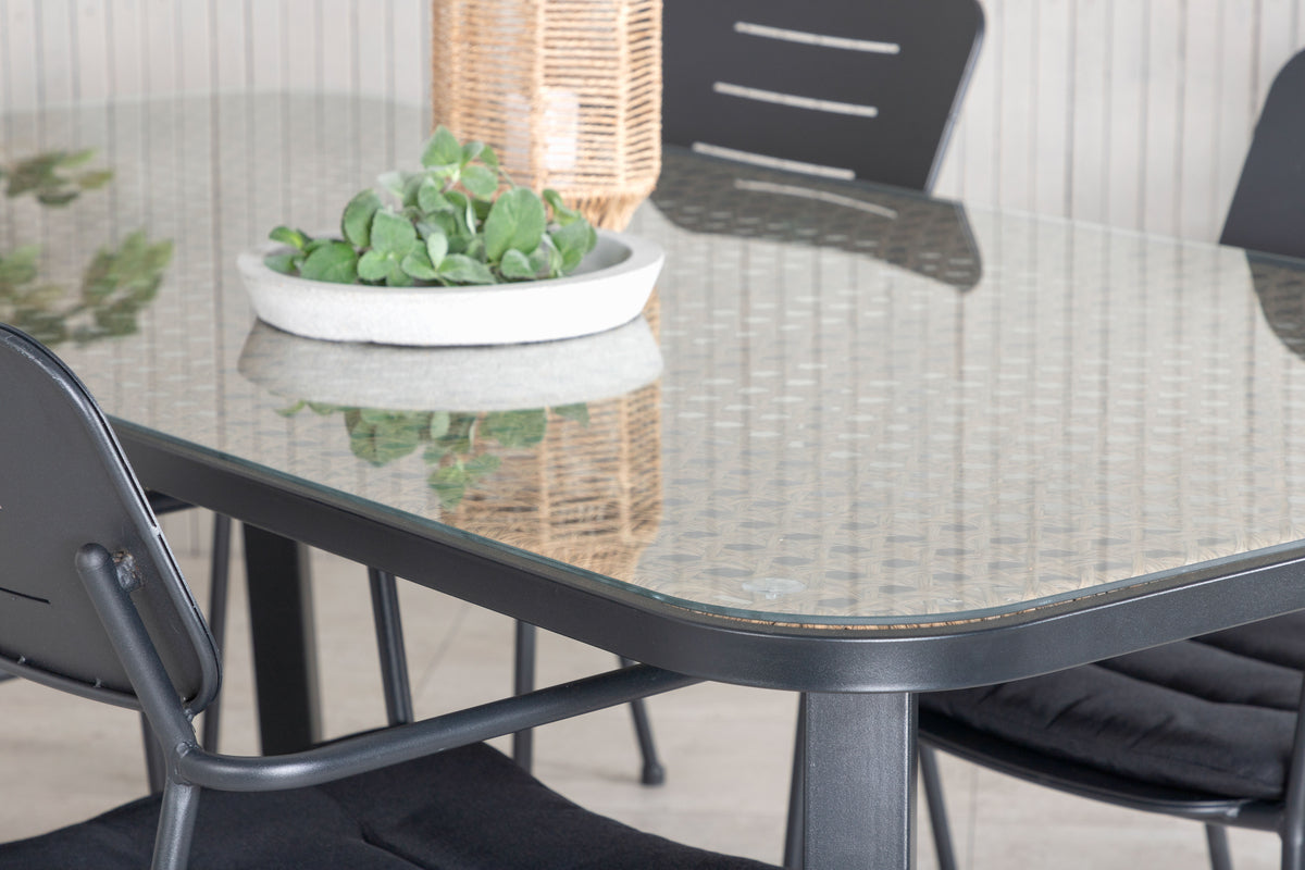 Venture Design Nicke & Paola Matstolar Svart + Matbord 200x100