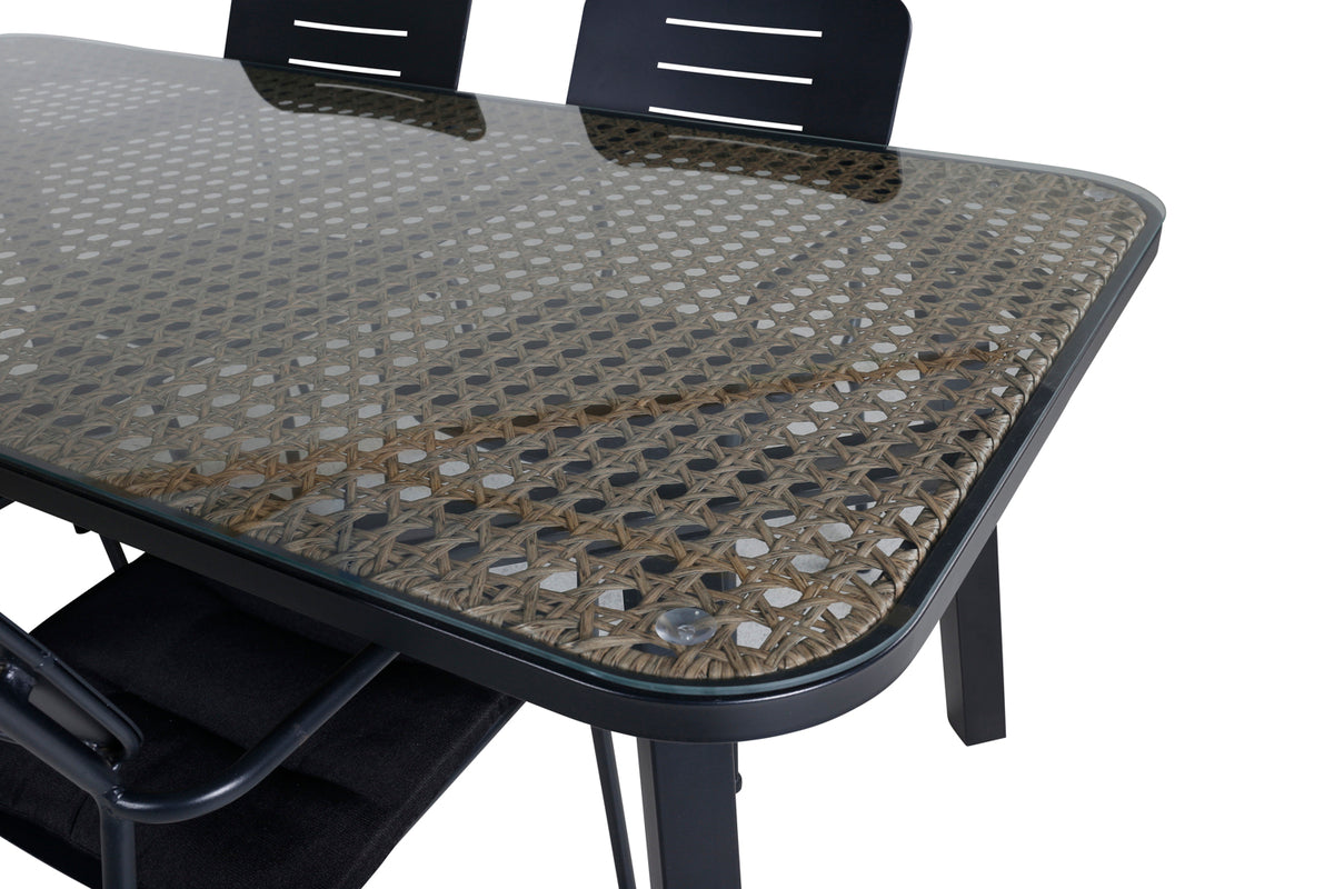 Venture Design Nicke & Paola Matstolar Svart + Matbord 200x100