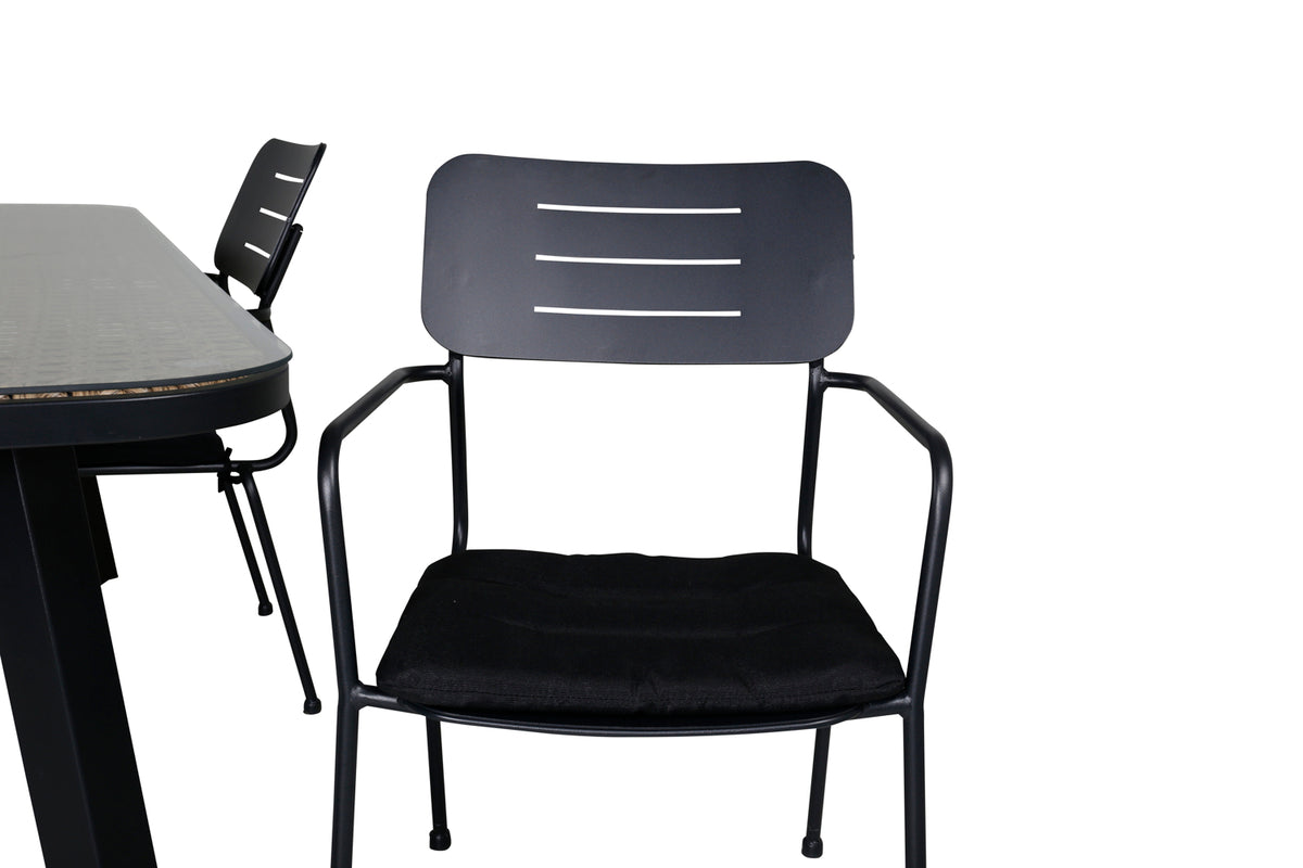 Venture Design Nicke & Paola Matstolar Svart + Matbord 200x100